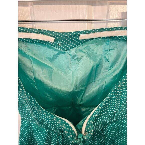 Ophelia Green Polka Dot Strapless Retro Bustier Mini Dress sz S - Picture 6 of 7